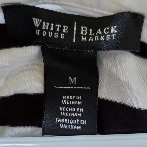 White House Black Market (Medium White with black strips long sleeve top) - Picture 5 of 9